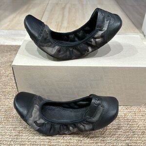 Prada Leather Ballet Flats - black camo